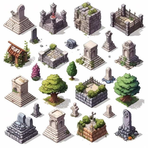 graveyard Games Assets Building and Environment Sprite Sheet