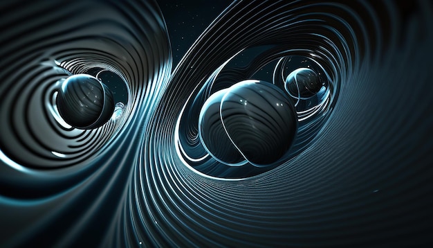 Gravitational wave background digital art illustration Generative AI