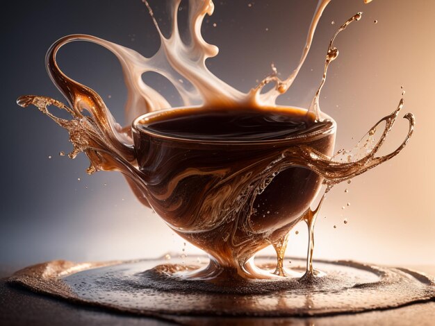 GravityDefying Coffee Pour Een kopje puur