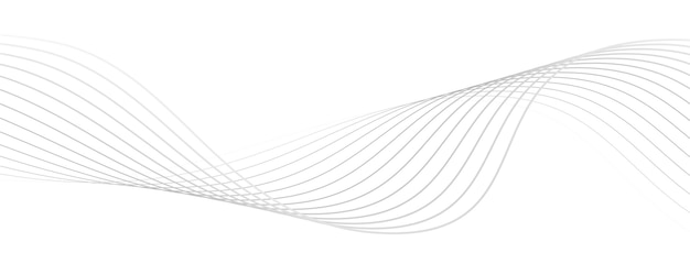 gray abstract background with a glowing wave shiny moving lines design element on a white background