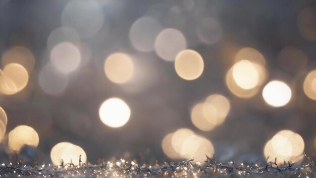 自然環境からの灰色の抽象的なボケ背景 ホワイトブラー抽象的なクリスマスライト