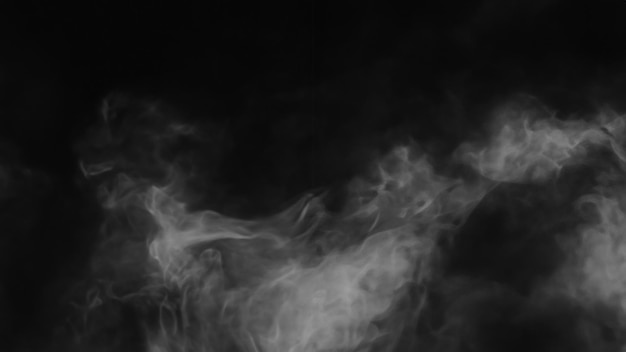 Photo gray abstract fog realistic smoke overlay black sky textured on black