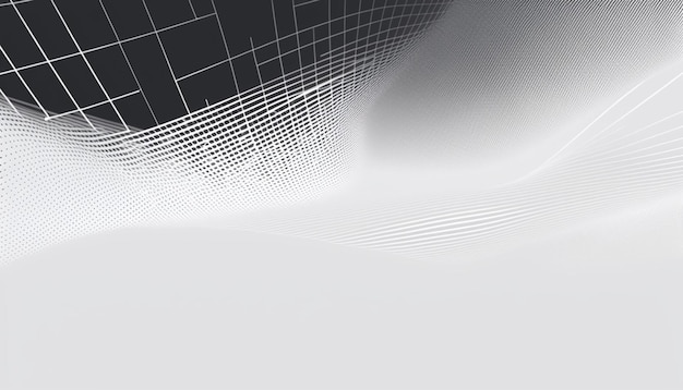 Gray Abstract Wireframe Technology Background with Copy Space