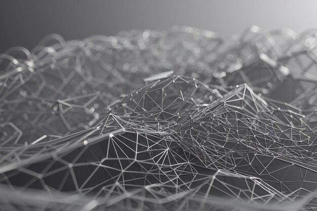 Photo gray abstract wireframe technology background
