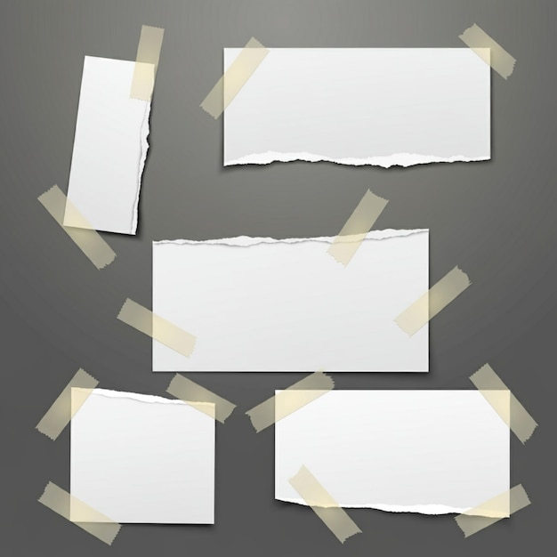 a gray background with a lot of papers on it