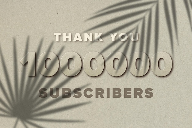 Photo a gray background with the words thank you 1000 subscribers on it.