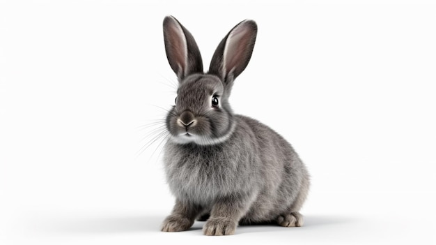  ⁇ 색 배경 에 있는 회색 토끼  ⁇ 색 장면 에 있는 귀여운 토끼 의 클로즈업