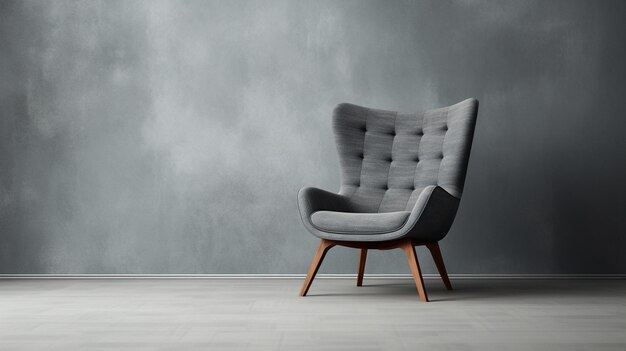 Photo gray chair against a gray wall