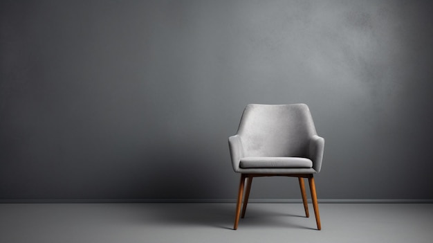 Photo gray chair against a gray wall