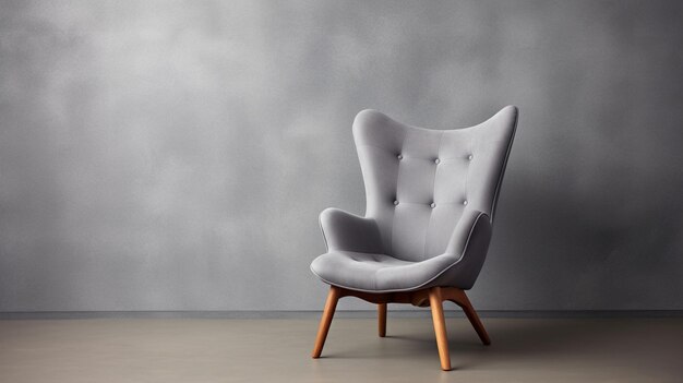 Photo gray chair against a gray wall