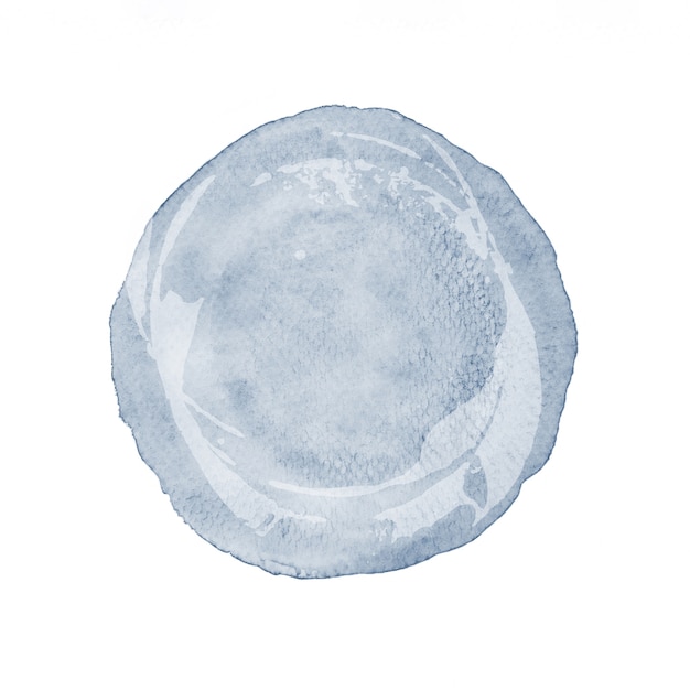 Gray circle watercolor painting textured on white paper isolated on white background