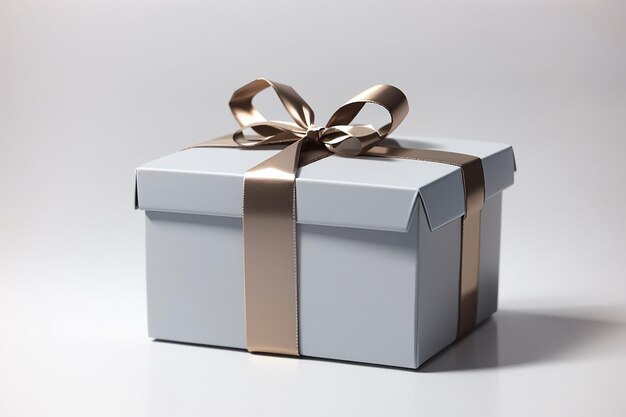 Gray color gift box in white background