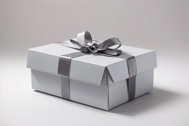 Gray color gift box in white background