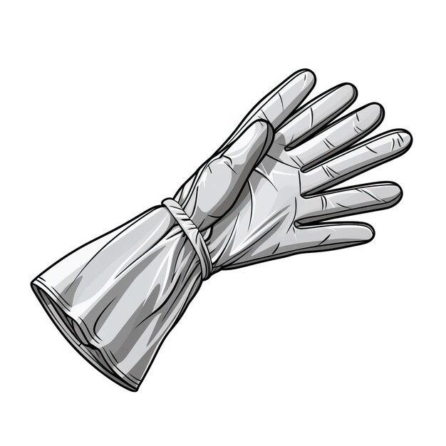 Gray color Gloves handdrawn vector white background isol