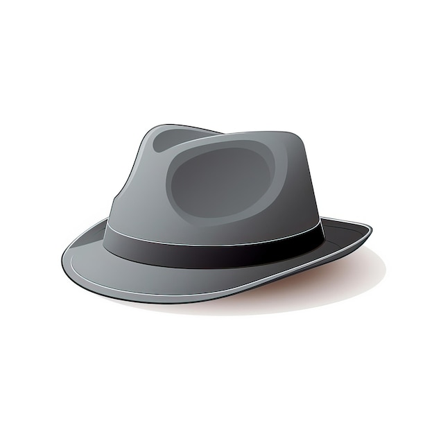 Foto colore grigio vettore isometrico del cappello sfondo bianco isolato