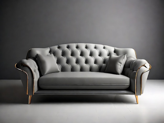 Gray Color Sofa Design on White Background
