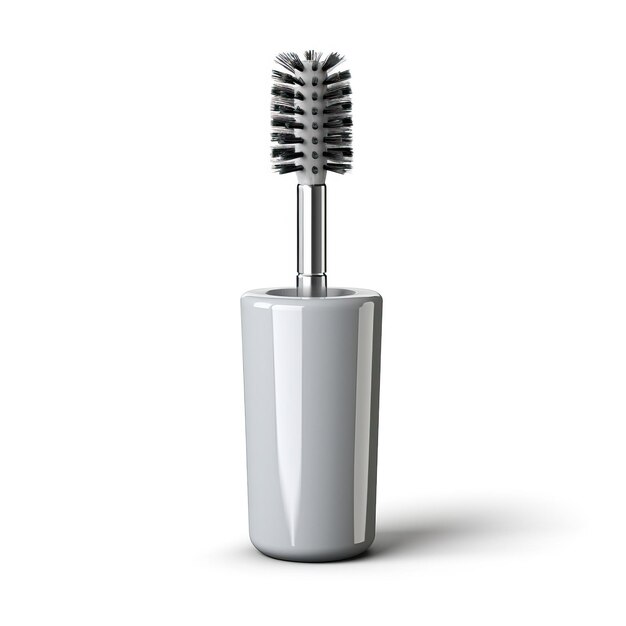 Photo gray color toilet brush gradient vector white background