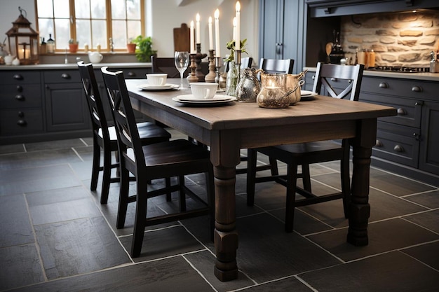 Gray colored stone floor