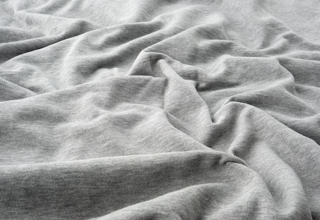 Gray cotton stretch fabric for sewing clothes, canvas with waves