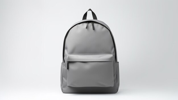 灰色のデイパックバッグは,白い背景に隔離され,広告のためのコピースペースがあります.