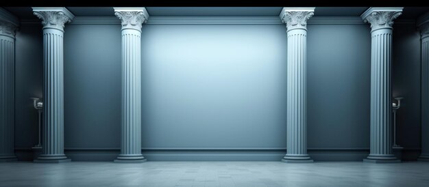 Gray empty wall column background AI Generated Image