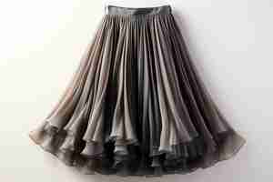 Photo gray fabric tulle skirt on white background generative ai