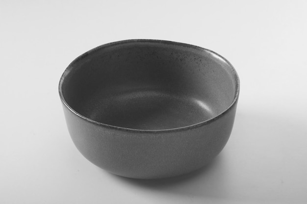 Gray kitchen bowl on white background