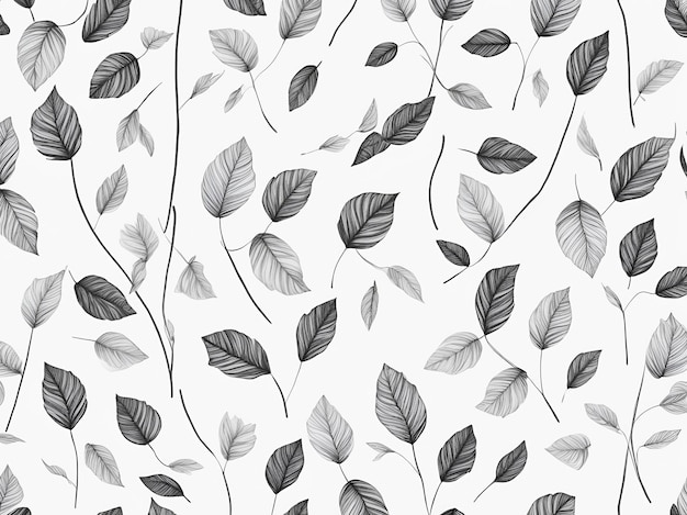 Gray leaves on a white background