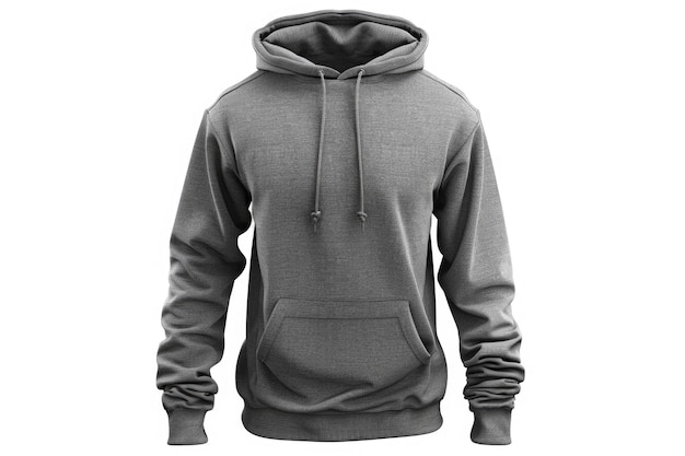 Gray mens hoodie with clipping path for design mockup