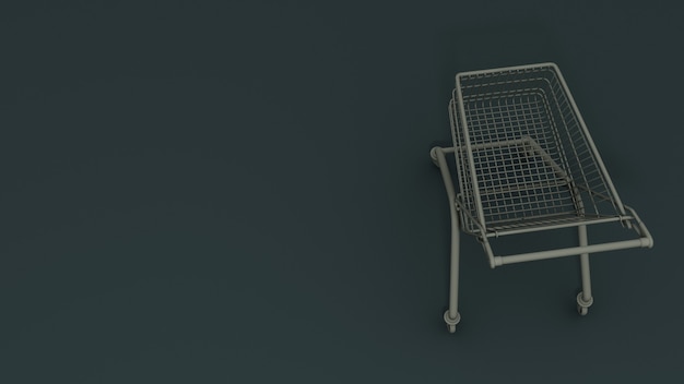 Gray metal shopping basket