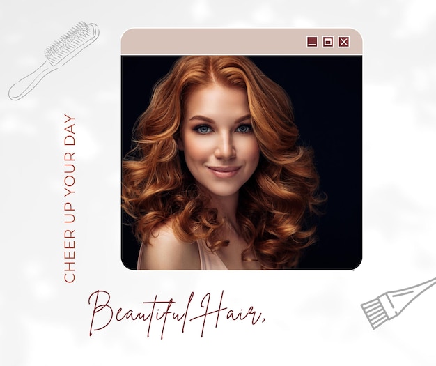Gray Minimalist Hair Color Beautiful girl advertising