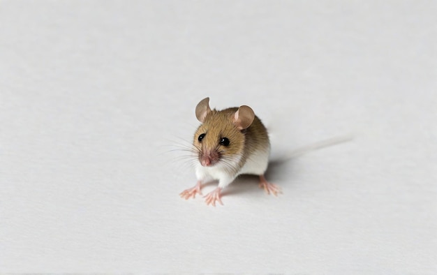 Gray mouse on a clean background Place for text