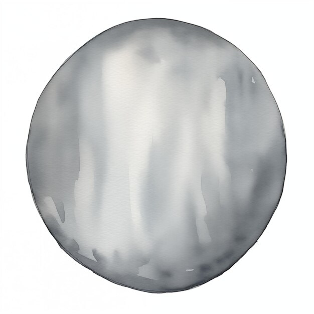 Photo gray oval watercolor paint brush stroke