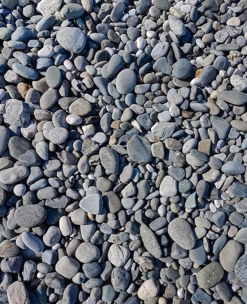 Gray pebbles closeup, Textured background, Stone