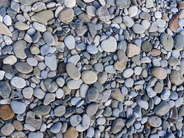 Gray pebbles closeup, Textured background, Stone