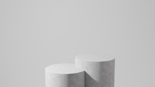 Gray pedestals on a gray background