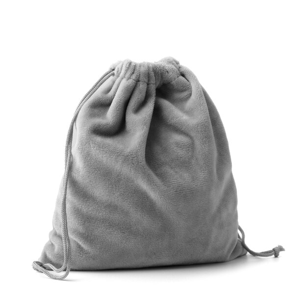 Gray pouch on a white background