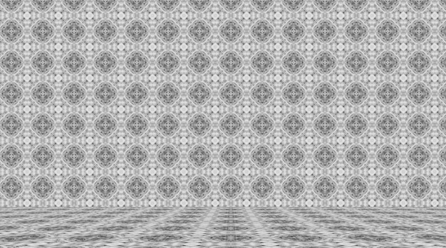 gray room with abstract pattern