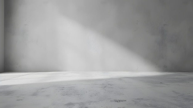 a gray room with a gray background and a white floor with a quote on it