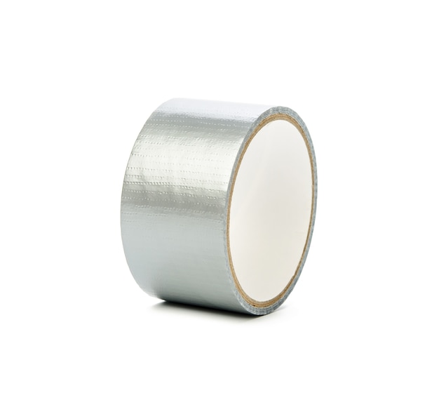 Gray scotch tape isolated on white background, roll