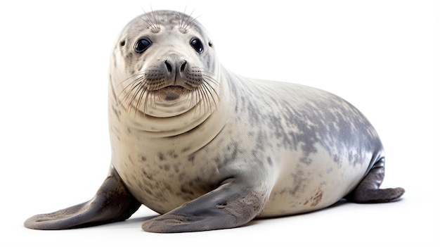 Gray seal on white background