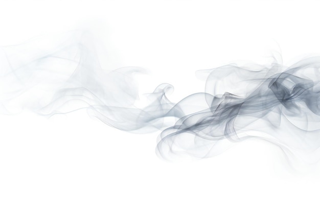 Gray smoke element isolated on white background