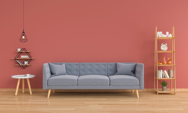 Gray sofa in living room