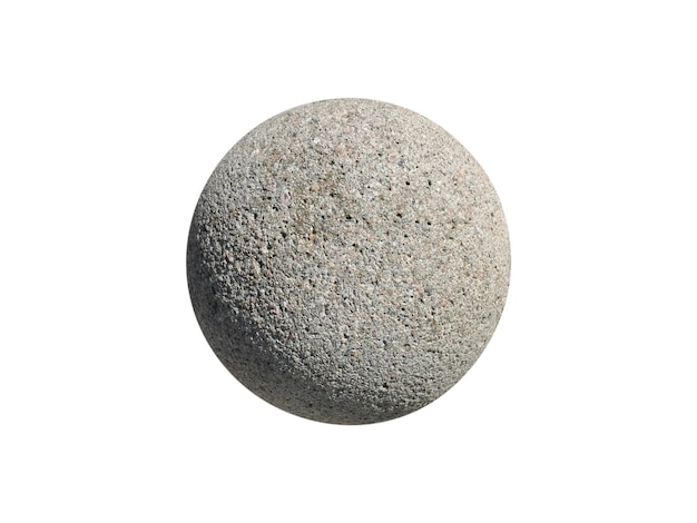 Gray stone ball isolated on white background. High quality photo