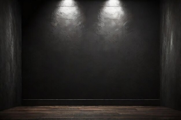 Gray studio room background with spotlight