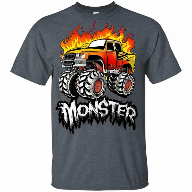 a gray t shirt with monster monster on it is shown