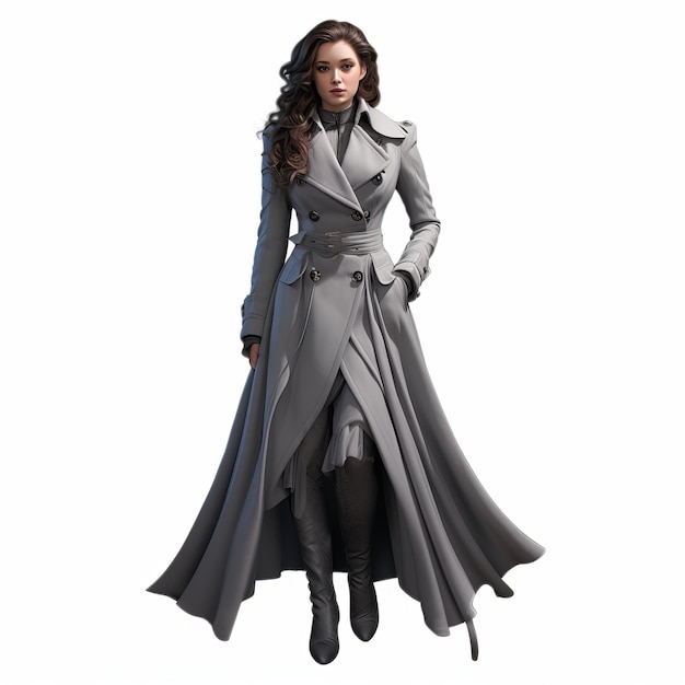 Gray Trench Coat A Neovictorian Marvel Comics Inspired Delicate Modeling