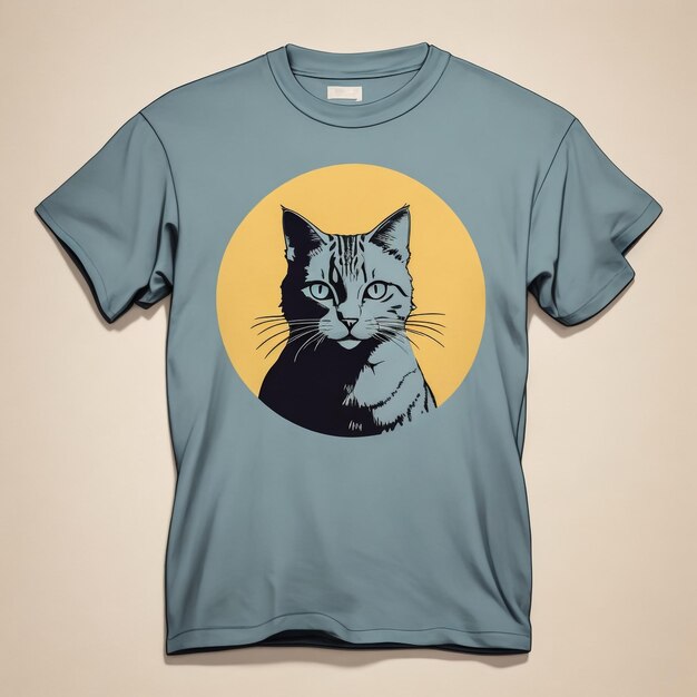 Gray tshirt cute cat white background a gray tshirt adorned with an adorable and charming cat il