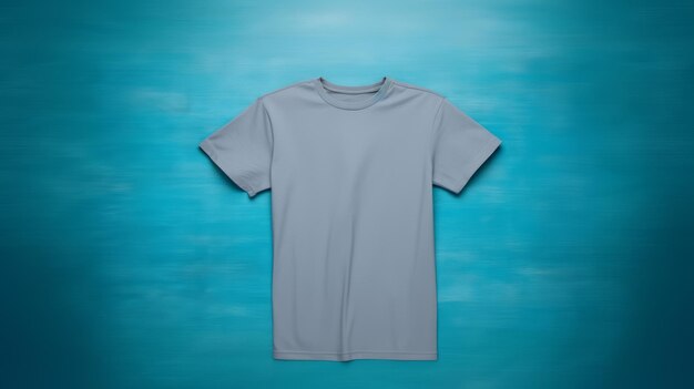 Photo gray tshirt mockup on a vibrant blue background fashion design generative ai