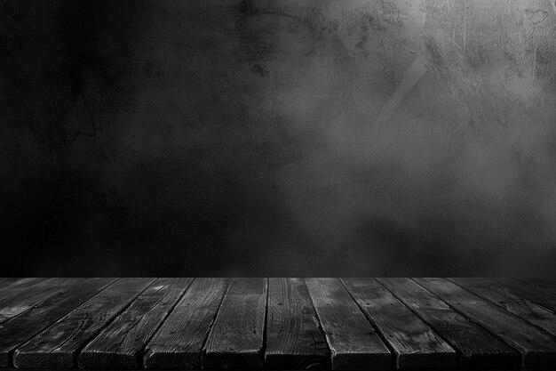 Photo gray wall in an empty room with a wooden floor